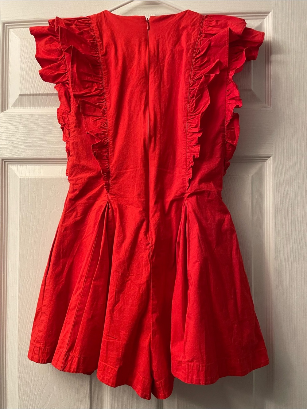 Anthropologie Maeve Red Ruffle Romper - Picture 5 of 7